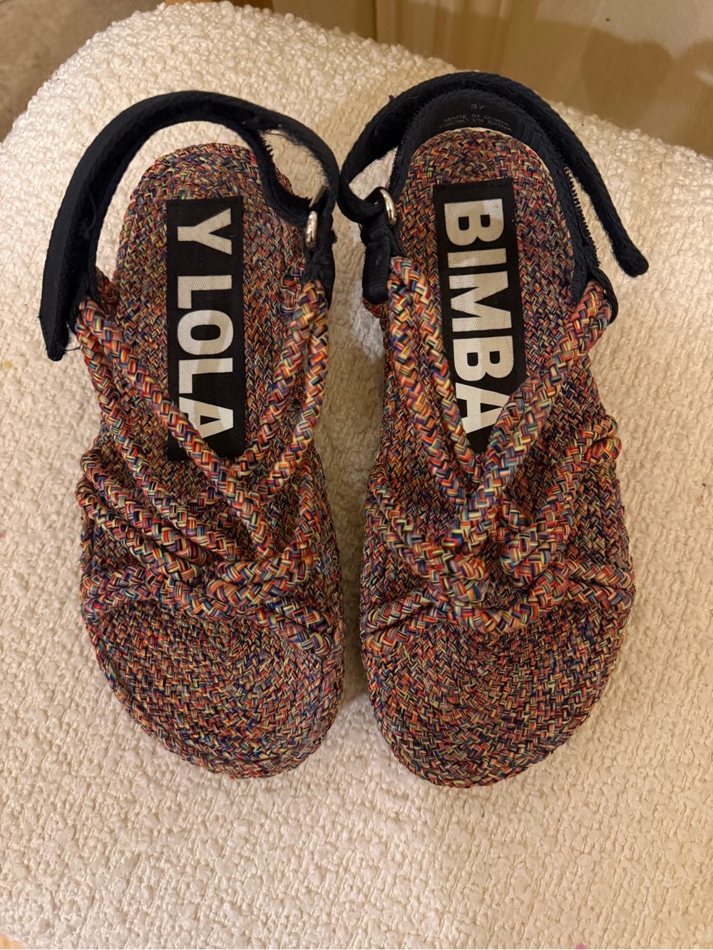 Bimba y Lola Multi Colored Braided Sandals size 37/7